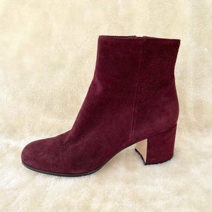 Gianvito Rossi Margaux Ankle Boots Burgundy Suede